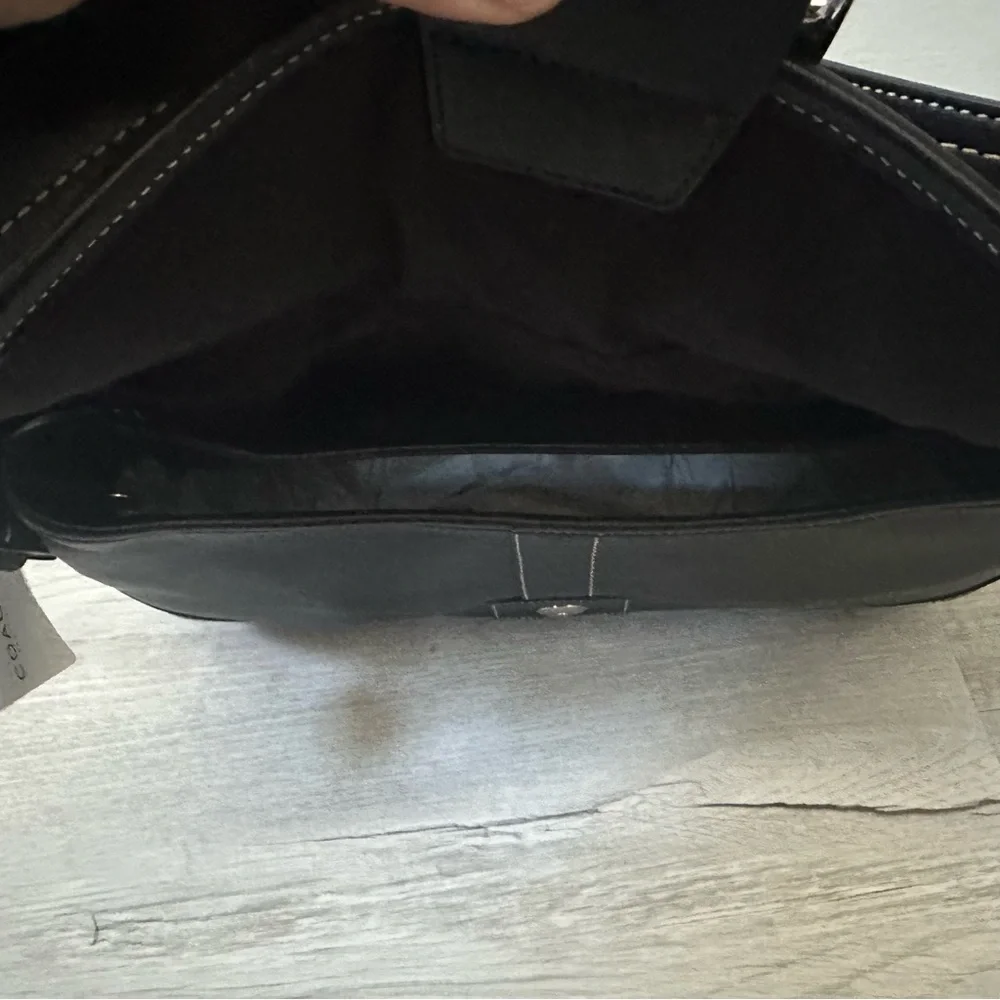 Coach Black Leather Shoulder Bag with Silver Accents, F10192 - Picture 5 of 9